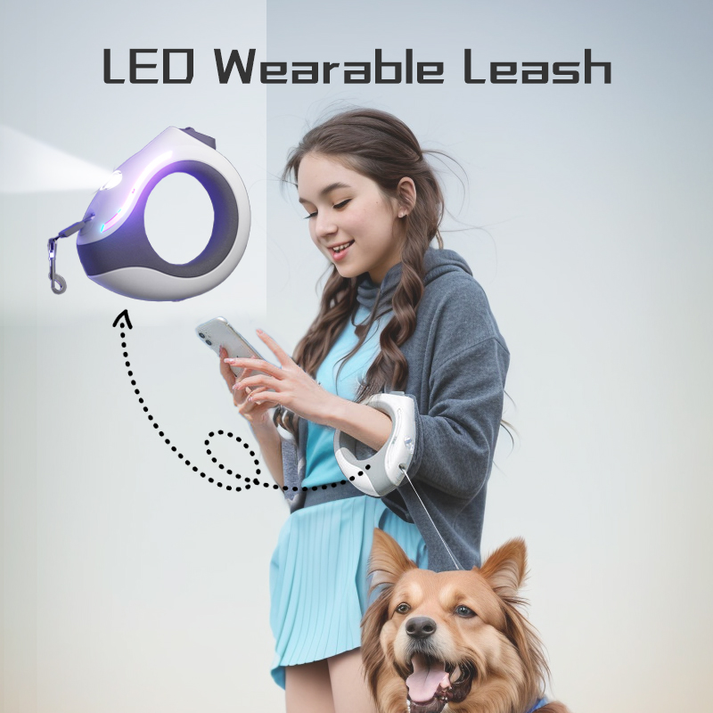 Retractable Dog Leash - LED Pet Retractable Leash Wearable Touch