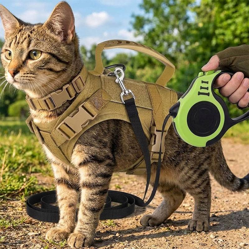 Breathable Tactical Pet Harnes - Retractable Dog Leash ulasan dan harga